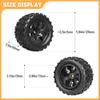 FriHobby 1/10 Scale RC Monster Truck Wheels Tires Set 12mm Hex 2.8 Tires Compatible with Traxxas Stampede Hoss Rustler Redcat Blackout Volcano EPX Brushless Lipo Power 2S-4S (Non-Glued) view 2