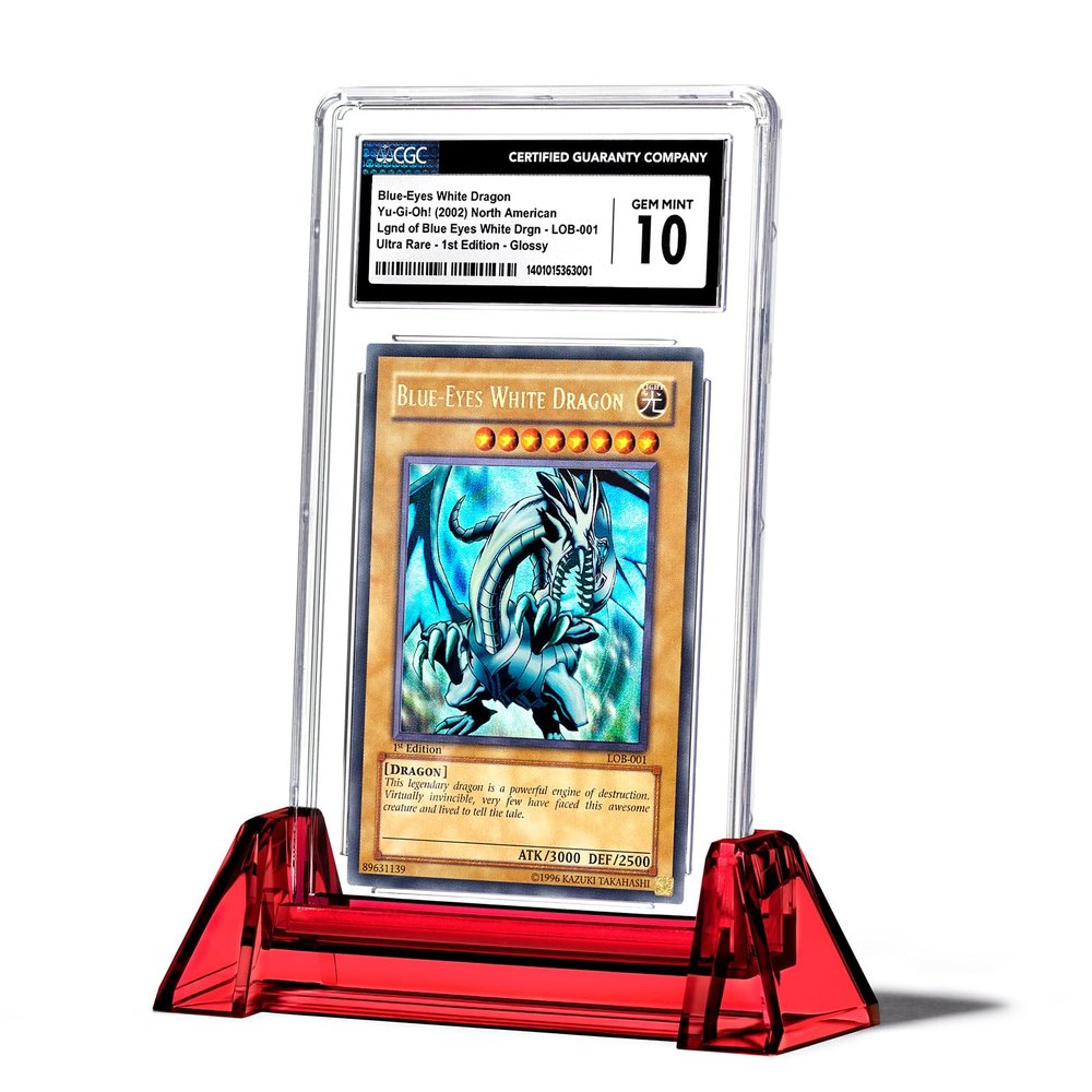 CGC-TAG Acrylic Stand Clear / Color for Graded Card Display / Slab Holder (CGC, Red)