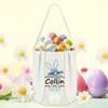 Lynasoi Easter Basket with Bunny Ears, Personalized Easter Basket, Easter Baskets for Kids - White Smile Bunny view 1