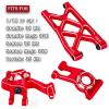 RCMYou Alloy Front Rear Suspension Arm & Steering Blocks Caster Blocks C-Hubs Stub Axle Carriers Upgrades Part for 1/10 Granite/Senton 3S Blx & Mega 550,Vorteks 3S Blx,Red view 2