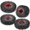 RCMYou RC 1.9 Tires & 1.9 Beadlock Wheels Adjustable 4 Offsets Rims for 1/10 TRX4 TRX6 SCX10 D90 Gen8 VS4-10 MST CFX RC Crawler Car,1.9 Beadlock Wheels Adjustable 4 Negative Offsets Rims,Red view 1