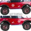 RCMYou RC 1.9 Tires & 1.9 Beadlock Wheels Adjustable 4 Offsets Rims for 1/10 TRX4 TRX6 SCX10 D90 Gen8 VS4-10 MST CFX RC Crawler Car,1.9 Beadlock Wheels Adjustable 4 Negative Offsets Rims,Red view 3