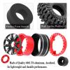RCMYou RC 1.9 Tires & 1.9 Beadlock Wheels Adjustable 4 Offsets Rims for 1/10 TRX4 TRX6 SCX10 D90 Gen8 VS4-10 MST CFX RC Crawler Car,1.9 Beadlock Wheels Adjustable 4 Negative Offsets Rims,Red view 4