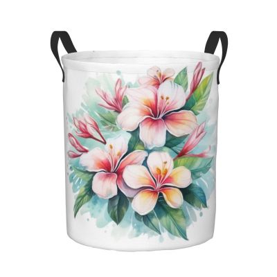 Foruidea Watercolor Blossoms Floral Laundry Basket,Laundry Hamper,Collapsible Storage Bin, Oxford Fabric Clothes Baskets,Nursery Hamper For Home,Office,Dorm,Gift Basket