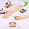 16 Pcs Straight Wooden Tracks Expansion Wood Train Track Connectors and Adapters Male Male Female Female Wood Train Track Pieces Accessories Wooden Tracks Bridge for Most Major Toy Trains Railway view 4