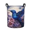 Foruidea Flower Hummingbird Laundry Basket,Laundry Hamper,Collapsible Storage Bin, Oxford Fabric Clothes Baskets,Nursery Hamper For Home,Office,Dorm,Gift Basket view 1