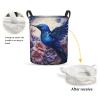 Foruidea Flower Hummingbird Laundry Basket,Laundry Hamper,Collapsible Storage Bin, Oxford Fabric Clothes Baskets,Nursery Hamper For Home,Office,Dorm,Gift Basket view 2