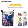 Foruidea Flower Hummingbird Laundry Basket,Laundry Hamper,Collapsible Storage Bin, Oxford Fabric Clothes Baskets,Nursery Hamper For Home,Office,Dorm,Gift Basket view 3