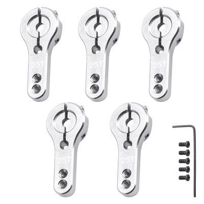 5 Pack GoHobby 25T Aluminum Servo Horns M3 Threads for RC Crawlers Cars Trucks Buggies