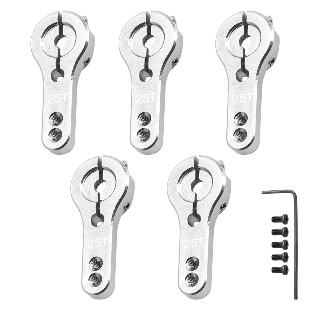 5 Pack GoHobby 25T Aluminum Servo Horns M3 Threads for RC Crawlers Cars Trucks Buggies