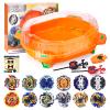 COCOFOX Burst Set, 12 Battling Tops 3 Launcher and 1 Stadium, Toys for 6 Year Old Boys & Girls & Up (Amazon Exclusive) Orange view 1