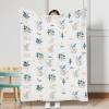 Cartoon Fairy Tale Dragon Moon Stars Clouds Trees Baby Blanket for Boy Girl Watercolor Dragons Flannel Swaddle Blanket Soft Receiving Blankets for Crib Newborn Nursery Toddler Bed Blanket 30x40 view 2