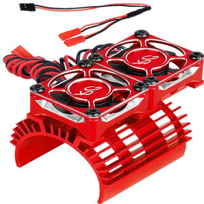 RCMYou Cooling Fans 30mm 27000rpm Motor Fan with Metal Heatsink 4068 4076 4082 4092 Brushless Motor Heatsink Update Parts for 1/8 RC Car 40mm 42mm Brushless Motors,Red