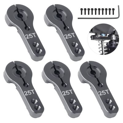 5 Pack Hobbyfire 25T Metal Servo Horns M3 Threads Steering Arm for RC Crawler Car Truck Buggy Parts