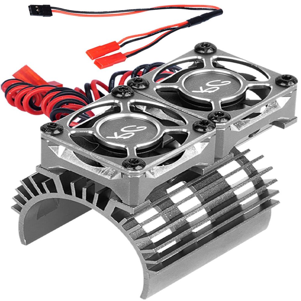 RCMYou Cooling Fans 30mm 27000rpm Motor Fan with Metal Heatsink 4068 4076 4082 4092 Brushless Motor Heatsink Update Parts for 1/8 RC Car 40mm 42mm Brushless Motor,Titanium