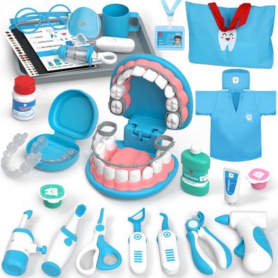 Lehoo Castle Doctor Kit for Toddlers 3-5, Kids Dentist Play Set, Toys for 4+ Year Old Girls Boys, Pretend Play for Toddlers 2-4, Kids Doctor Playset, Medical Kits for Boys 3+