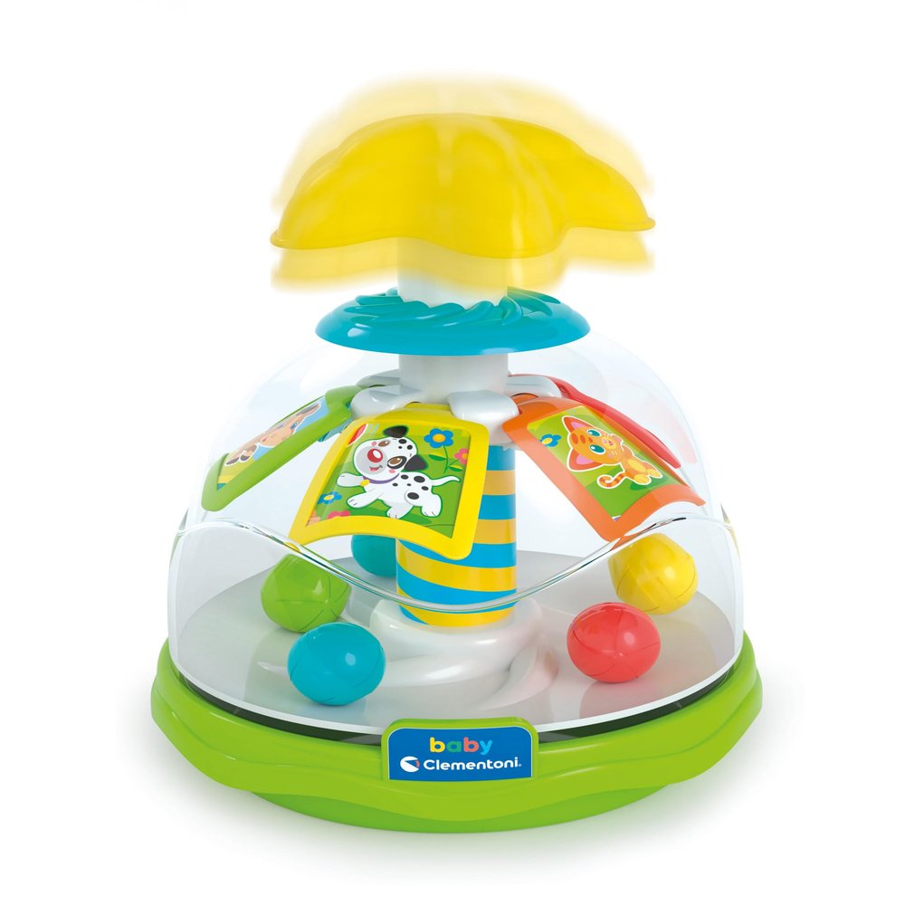 Clementoni Baby Happy Friends Spinning Top Spinning Top for Children with Animals Sensory & Motor Skills Toy for Children from 9-36 Months 17895