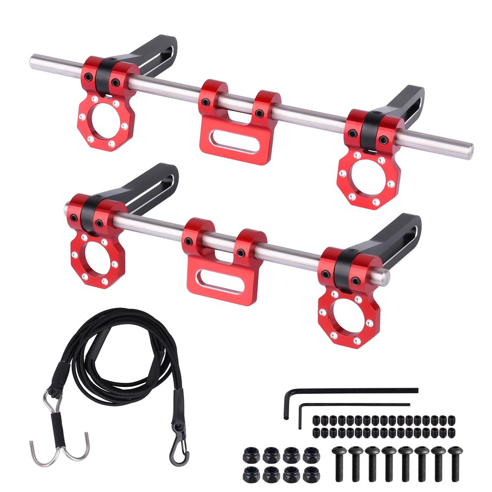 HobbyPark Adjustable Bumper Mounts Front & Rear for Traxxas TRX4 Axial SCX10 Element Enduro Redcat Gen 8 Gen7 Crawler (Red)