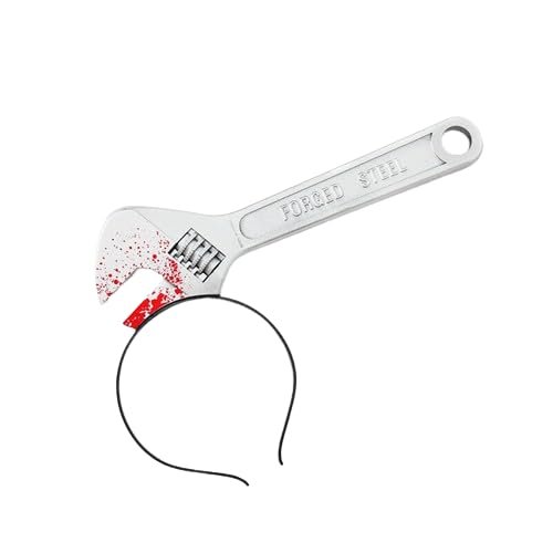 Boolavard Halloween Hair Hoop Horror Blood Fake Ax Saws Knife Gothic Headband Prop Decor (Spanner)