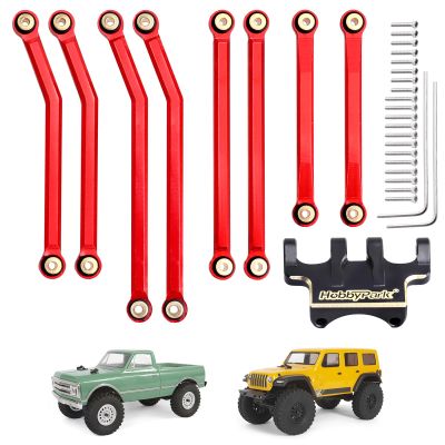HobbyPark Aluminum High Clearance Links Set & Brass Link Mounts for Axial SCX24 Chevy C10 1/24 Crawler Car Upgrades Parts
