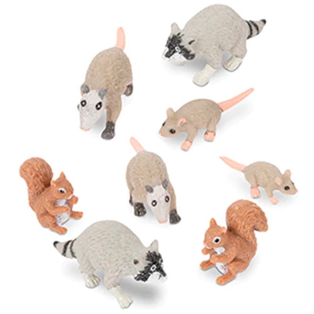 Accoutrements Archie McPhee Itty Bitty City Critters: You Call Them Rodents, I Call Them Friends - Set of 8 Adorable Soft Vinyl Urban Animals, Brown