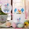 Lynasoi Easter Basket Bunny, Easter Baskets for Kids, Personalized Easter Basket with Name - Blue Wreath Bunny view 2