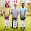 Lynasoi Easter Basket Bunny, Easter Baskets for Kids, Personalized Easter Basket with Name - Blue Wreath Bunny view 4