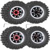 RcarmubWow RC 1.2in Beadlock Wheels & Tires for 1/18 TRX4M RC Crawler Car,1.2in Adjustable 4 Offsets Rims & & Rubber Tires,4pcs,Black & Silver view 1