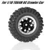 RcarmubWow RC 1.2in Beadlock Wheels & Tires for 1/18 TRX4M RC Crawler Car,1.2in Adjustable 4 Offsets Rims & & Rubber Tires,4pcs,Black & Silver view 2