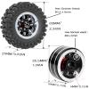 RcarmubWow RC 1.2in Beadlock Wheels & Tires for 1/18 TRX4M RC Crawler Car,1.2in Adjustable 4 Offsets Rims & & Rubber Tires,4pcs,Black & Silver view 3