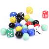 DODHEG 60 Pcs Glass Marbles, Bulk Marbles, for Various Marble Games 0.63 inch, with 6 Pcs 6 Sided Dice Multicolor. view 1