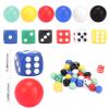 DODHEG 60 Pcs Glass Marbles, Bulk Marbles, for Various Marble Games 0.63 inch, with 6 Pcs 6 Sided Dice Multicolor. view 2