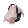 Meracorallo Muslin Baby Car Seat Cover, 100% Cotton Infant Carrier Cover, Lightweight Breathable Soft Carseat Canopy for Baby Boys and Girls (Pink) view 2