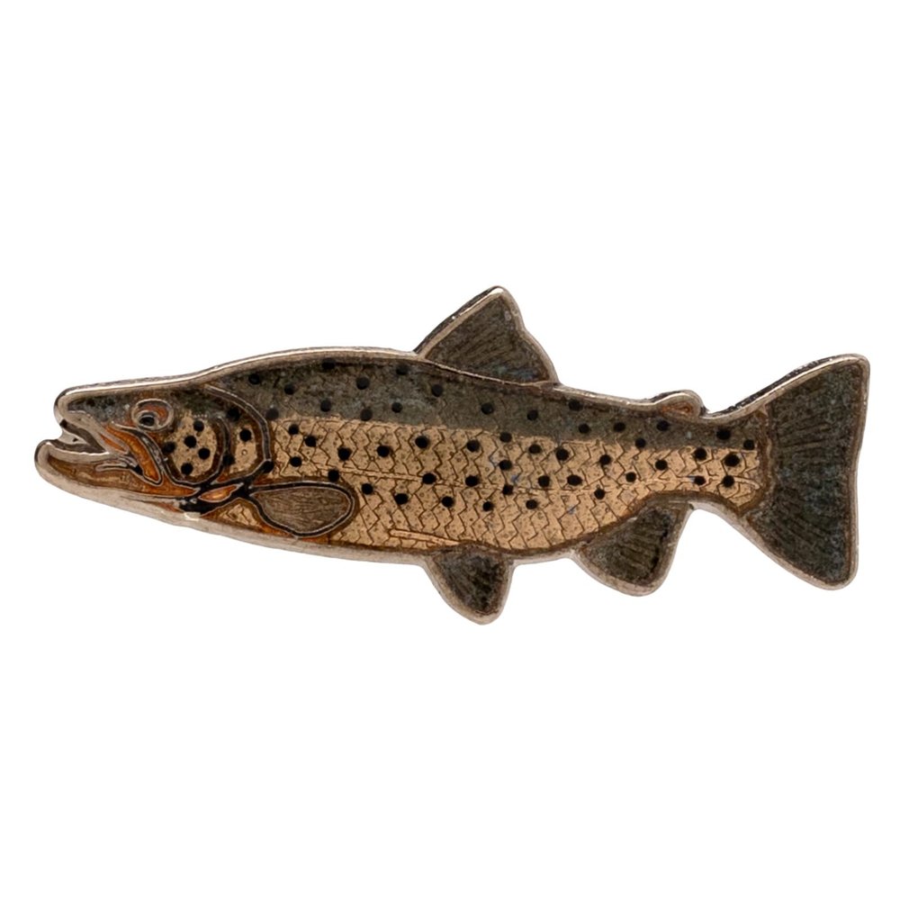 KAJIKAWA Vintage FISH PINS Freshwater Fish Brown Trout Pin Badge