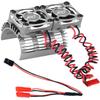hopsupRC Motor Cooling Fan Upgrades Part 1/8 RC Car 40mm 42mm Brushless Motor,Motor Cooling Fans Surpass Hobby Twin 30mm RC Car Motor Fan with Metal Cover 4068 4274 Brushless Motor Heatsink,Titanium view 1