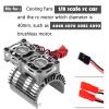 hopsupRC Motor Cooling Fan Upgrades Part 1/8 RC Car 40mm 42mm Brushless Motor,Motor Cooling Fans Surpass Hobby Twin 30mm RC Car Motor Fan with Metal Cover 4068 4274 Brushless Motor Heatsink,Titanium view 2