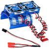 hopsupRC RC Motor Cooling Fan Upgrades Part 1/8 RC Car 40mm 42mm Brushless Motor,Motor Cooling Fans Surpass Hobby Twin 30mm RC Car Motor Fan with Metal Cover 4068 4274 Brushless Motor Heatsink,Blue view 1
