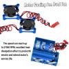 hopsupRC RC Motor Cooling Fan Upgrades Part 1/8 RC Car 40mm 42mm Brushless Motor,Motor Cooling Fans Surpass Hobby Twin 30mm RC Car Motor Fan with Metal Cover 4068 4274 Brushless Motor Heatsink,Blue view 3