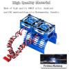 hopsupRC RC Motor Cooling Fan Upgrades Part 1/8 RC Car 40mm 42mm Brushless Motor,Motor Cooling Fans Surpass Hobby Twin 30mm RC Car Motor Fan with Metal Cover 4068 4274 Brushless Motor Heatsink,Blue view 4