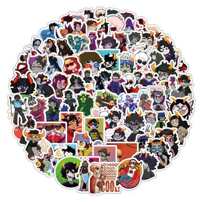 120 PCS Homestuck Stickers Anime Game Aesthetic Waterproof Vinyl Sticker for Water Bottle Laptop Phone Scrapbooking Journaling for Party Supply Favor Decor
