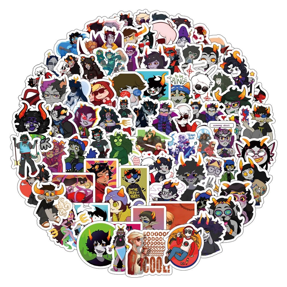 120 PCS Homestuck Stickers Anime Game Aesthetic Waterproof Vinyl Sticker for Water Bottle Laptop Phone Scrapbooking Journaling for Party Supply Favor Decor
