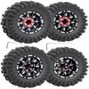 RcarmubWow RC 1.2in Beadlock Wheels & Tires for 1/18 TRX4M RC Crawler Car,1.2in Adjustable 4 Offsets Rims & & Rubber Tires,4pcs,Black view 1