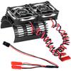 hopsupRC RC Motor Cooling Fan Upgrades Part 1/8 RC Car 40mm 42mm Brushless Motor,Motor Cooling Fans Surpass Hobby Twin 30mm RC Car Motor Fan with Metal Cover 4068 4274 Brushless Motor Heatsink,Black view 1