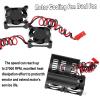 hopsupRC RC Motor Cooling Fan Upgrades Part 1/8 RC Car 40mm 42mm Brushless Motor,Motor Cooling Fans Surpass Hobby Twin 30mm RC Car Motor Fan with Metal Cover 4068 4274 Brushless Motor Heatsink,Black view 3