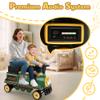 ANPABO 2-Seater Ride On Train Trackless, 12V Kids Car with Height-Adjustable Seat, Extra Storage, Headlight, Train Whistle & Music, Electric Car for Kids 3+ (Carriage Not Included), Green view 4