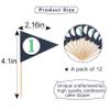 12Pcs Golf Cupcake Toppers - Golf Boy 1st Birthday Party Decorations, Boy Girl First Birthday Cupcake Toppers, Sports Themed Baby Shower Party Decor, Golf Triangle Flag Cupcake Topper view 2