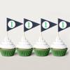 12Pcs Golf Cupcake Toppers - Golf Boy 1st Birthday Party Decorations, Boy Girl First Birthday Cupcake Toppers, Sports Themed Baby Shower Party Decor, Golf Triangle Flag Cupcake Topper view 3