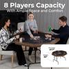 SereneLife 8-Player Octagonal Foldable Poker Table, Casino Leisure Texas Holdem Table, w/, Water-Resistant Cushioned Rail, 8 Cup Holders, Brown Felt Surface, Blackjack Board & Family Games (Black) view 2