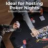 SereneLife 8-Player Octagonal Foldable Poker Table, Casino Leisure Texas Holdem Table, w/, Water-Resistant Cushioned Rail, 8 Cup Holders, Brown Felt Surface, Blackjack Board & Family Games (Black) view 3