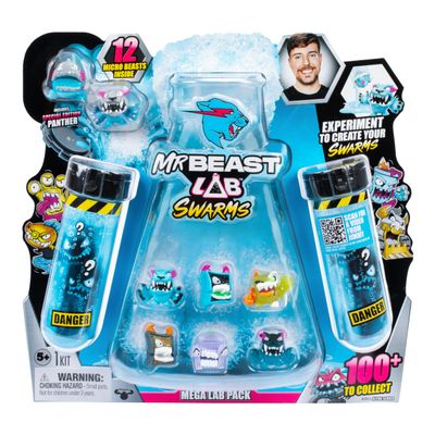 MrBeast Lab Swarms Mega Lab 12 Pk Hard Boiled - Experiment by Adding Water, Shaking The Test Tube & Revealing 12pk of 1" MrBeast Collectible Characters, Includes Special Edition Panther